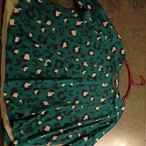 Teal Leopard Print Top